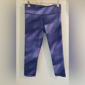 Under Armour Leggings Capri Cropped Purple Ombre Tie Dye Polka Dots
